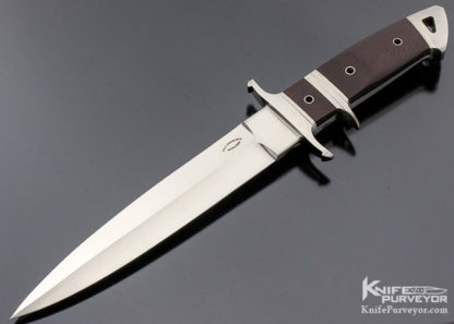 Dietmar Kressler Custom Knife Burgundy Micarta Subhilt Dagger - Image 2