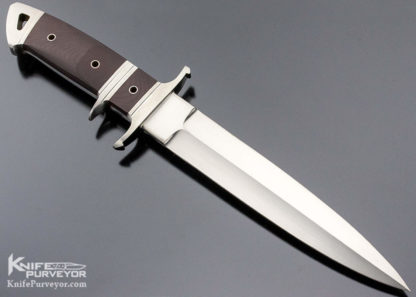 Dietmar Kressler Custom Knife Burgundy Micarta Subhilt Dagger - Image 6