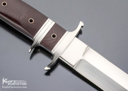 Dietmar Kressler Custom Knife Burgundy Micarta Subhilt Dagger - Image 7