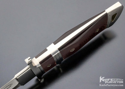 Dietmar Kressler Custom Knife Burgundy Micarta Subhilt Dagger - Image 4