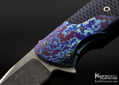 Des Horn Custom Knife Damasteel and Timascus Linerlock "Flipvubu" Flipper - Image 5