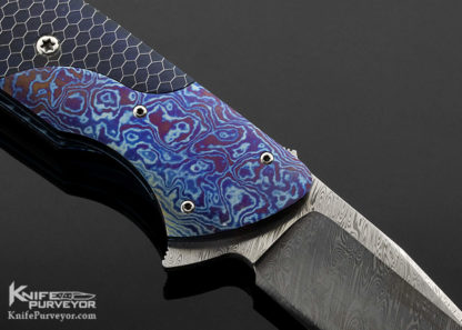 Des Horn Custom Knife Damasteel and Timascus Linerlock "Flipvubu" Flipper