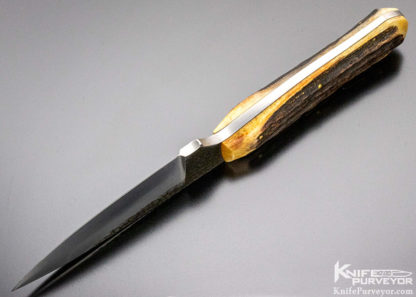 Don Fogg Custom Knife Hand Forged Amber Stag Hunter with Hamon - Image 7