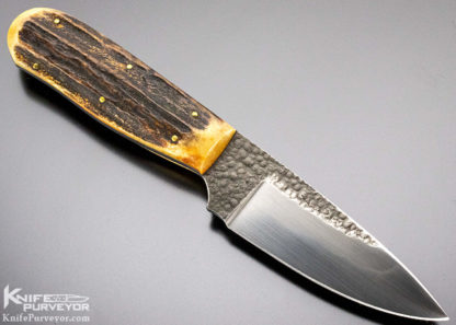 Don Fogg Custom Knife Hand Forged Amber Stag Hunter with Hamon - Image 2