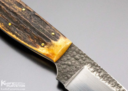 Don Fogg Custom Knife Hand Forged Amber Stag Hunter with Hamon - Image 3