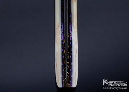 Don Hanson Custom Knife Carved Mosaic Damascus with Fossil Walrus Linerlock - Image 3