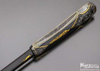 Dr. Fred Carter Custom Knife Sole Authorship Spear Point  Dagger Carved with 24Kt. Gold Inlays - Image 7