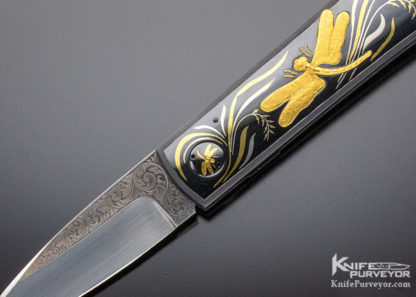 Dr. Fred Carter Custom Knives Sole Authorship Engraved Dragonfly Linerlock - Image 2