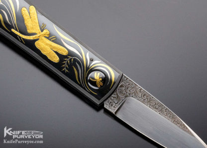 Dr. Fred Carter Custom Knives Sole Authorship Engraved Dragonfly Linerlock - Image 5