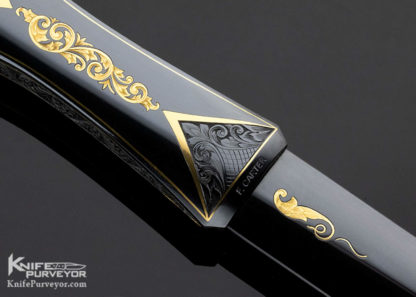 Dr. Fred Carter Custom Knife Sole Authorship Spear Point  Dagger Carved with 24Kt. Gold Inlays - Image 4