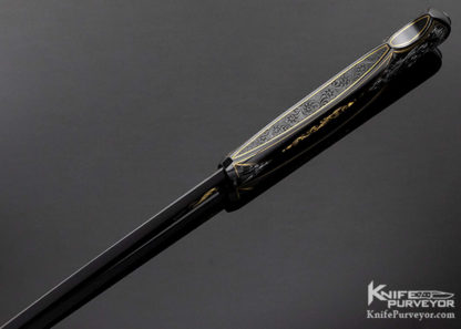 Dr. Fred Carter Custom Knife Sole Authorship Spear Point  Dagger Carved with 24Kt. Gold Inlays - Image 8
