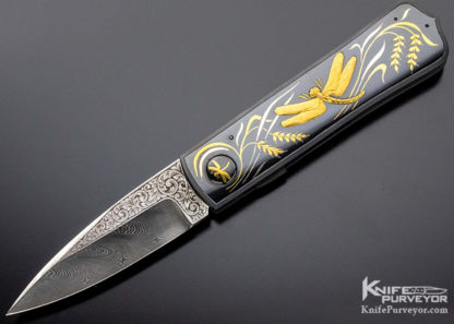 Dr. Fred Carter Custom Knives Sole Authorship Engraved Dragonfly Linerlock 9960 Open