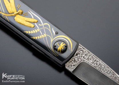 Dr. Fred Carter Custom Knives Sole Authorship Engraved Dragonfly Linerlock - Image 5