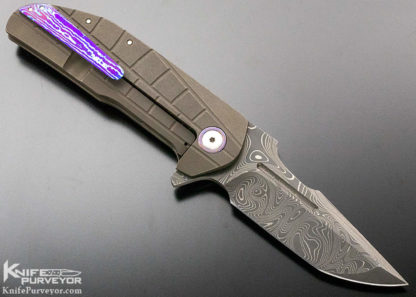 Dustin Turpin Custom Knife Strife Flipper with Timascus Pivot Collar - Image 4