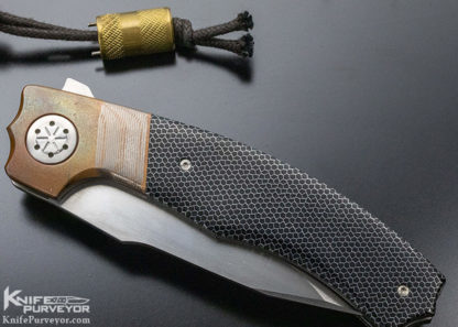 Eddie Baca Custom Knife Cetek, Copper, Super Conductor and Hand Rubbed Satin Finished CPM-154 "Big Bad Wolf" Flipper Linerlock - Image 3