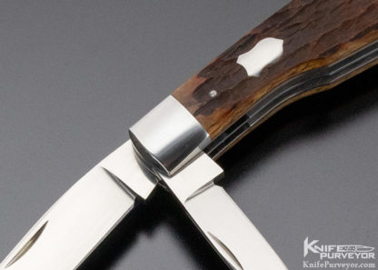 Eugene Shadley Custom Knife Bent Gunstock Jigged Bone - Image 2