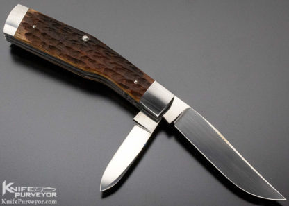 Eugene Shadley Custom Knife Bent Gunstock Jigged Bone - Image 4
