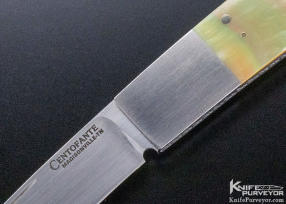 Frank Centofante Custom Knife South Sea Gold Lip Pearl Tail Lock - Image 3