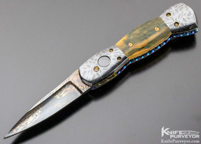 Frank Potter Custom Knife Mammoth & Damacus Automatic Linerlock - Image 5