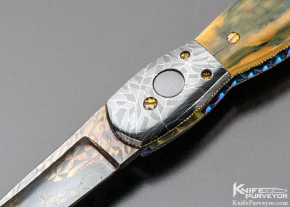 Frank Potter Custom Knife Mammoth & Damacus Automatic Linerlock
