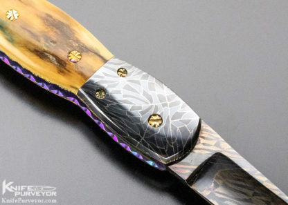 Frank Potter Custom Knife Mammoth & Damacus Automatic Linerlock - Image 2