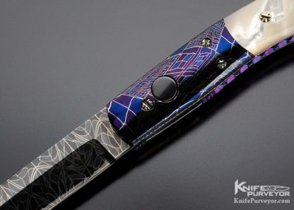 Frank Potter Custom Knife Mammoth and Mother of Pearl Auto - Image 2