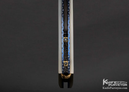George Dailey Custom Knife Diamond Encrusted Robert Eggerling Mosaic Damascus and Mother of Pearl Shell Auto Linerlock - Image 5