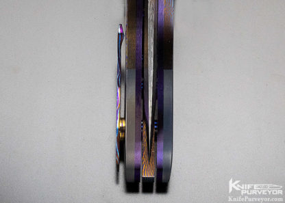 Glenn Are Hovin Custom Knife Foniks Double Bolster Damasteel Flipper - Image 9