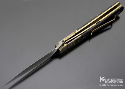 Herucus Blomerus Custom Knife LL14 Flipper Bronze & Carbon Fiber - Image 5