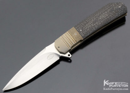 Herucus Blomerus Custom Knife LL14 Flipper Bronze & Carbon Fiber - Image 7