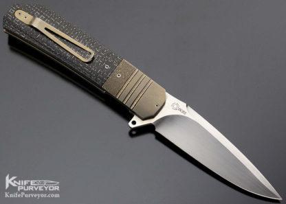 Herucus Blomerus Custom Knife LL14 Flipper Bronze & Carbon Fiber - Image 6