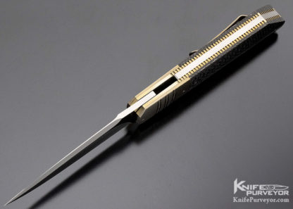 Herucus Blomerus Custom Knife LL14 Flipper Bronze & Carbon Fiber - Image 3
