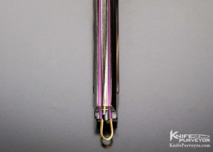 Howard Hitchmough Custom Knife Damasteel, Blued Devin Thomas Damascus & Black Lip Tahitian Pearl Shell Linerlock 16723