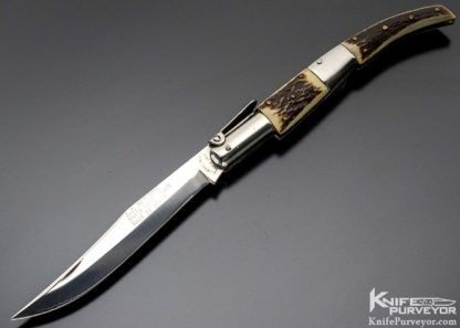 J.J. Martinez Custom Knife Stag Navaja Lever Step Lock 9672