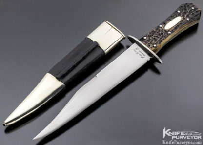 James Batson Custom Knife Jigged Stag Woodhead Bowie - Image 5