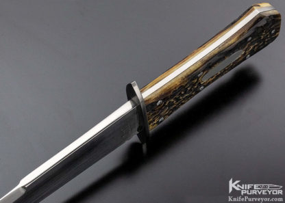 James Batson Custom Knife Jigged Stag Woodhead Bowie - Image 3