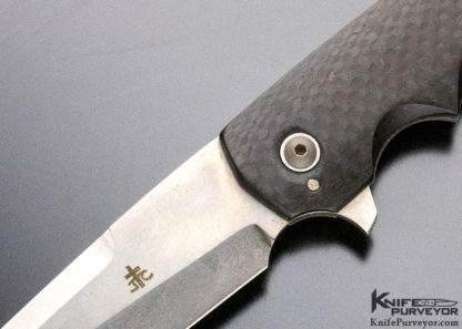 Jason Clark Custom Knife Titanium and Carbon Fiber Flipper - Image 2