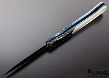 Jeff Chaffe Custom Knife Mother of Pearl & Damascus Automatic Linerlock - Image 4