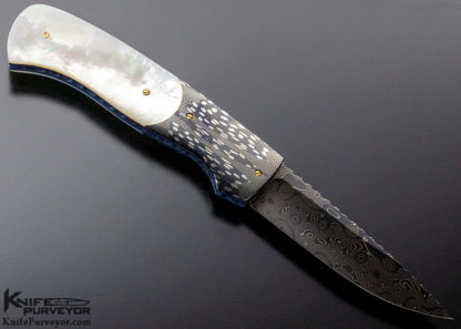 Jeff Chaffe Custom Knife Mother of Pearl & Damascus Automatic Linerlock - Image 7