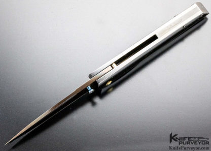 Jeff Harkins Custom Knife Blued Damascus Linerlock - Image 8