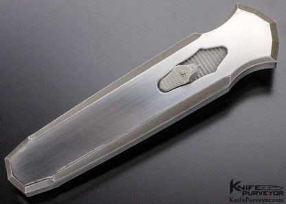 Jeff Harkins Custom Knife D/A Automatic OTF Blue Damascus Blade - Image 6