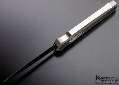 Jeff Harkins Custom Knife D/A Automatic OTF Blue Damascus Blade - Image 2
