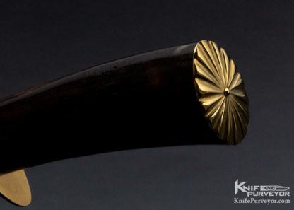 Jerry Fisk Custom Knife Sole Authorship Damascus and Mammoth Master Smith Presentation Bowie - Image 3