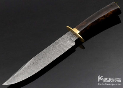 Jerry Fisk Custom Knife Sole Authorship Damascus and Mammoth Master Smith Presentation Bowie