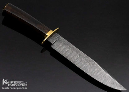 Jerry Fisk Custom Knife Sole Authorship Damascus and Mammoth Master Smith Presentation Bowie - Image 6