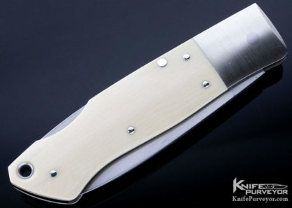 Jess Horn Custom Knife "Little Chief Arapahoe" Native American Scrimshawed Lockback - Image 4