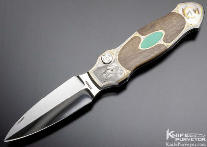 jim blair engraved scott sawby dagger mammoth turquoise custom knife 9823