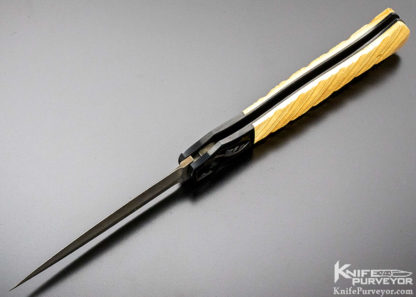 Jim Minnick Custom Knife Fluted Mammoth Automatic Button Lock Engraved by Joyce Minnick - Image 7