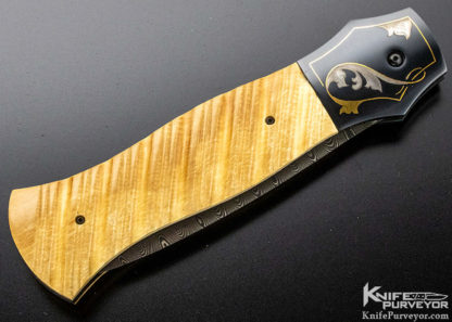 Jim Minnick Custom Knife Fluted Mammoth Automatic Button Lock Engraved by Joyce Minnick - Image 3