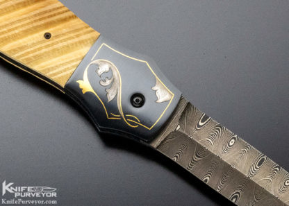 Jim Minnick Custom Knife Fluted Mammoth Automatic Button Lock Engraved by Joyce Minnick - Image 5